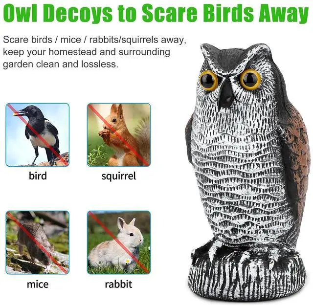 Alt view image 3 of 7 - Realistic Owl Decoy Protect Garden Yard Pest Repellent Birds Scarecrow Outdoor