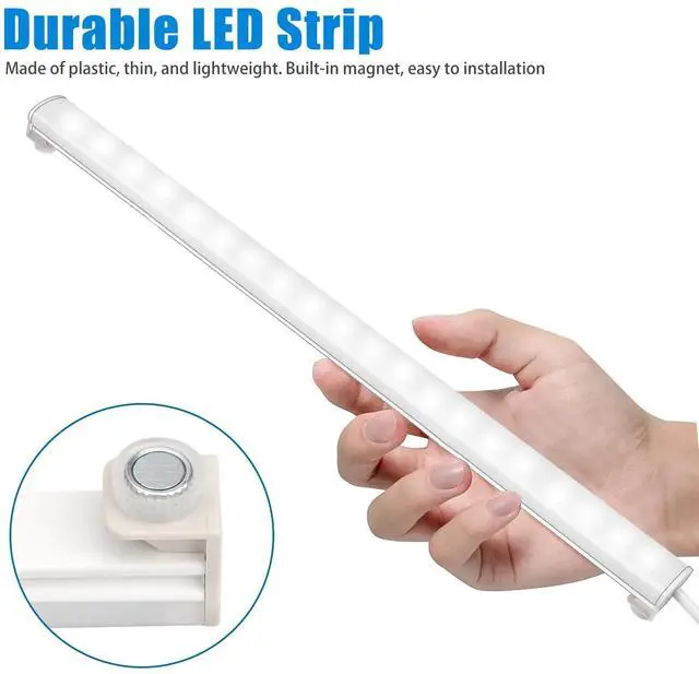 Alt view image 4 of 7 - 2pcs 20LED Under Cabinet Closet Lights USB Kitchen Shelf Magnetic Strip Bar Lamp