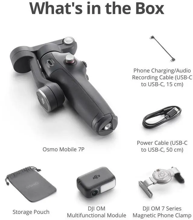 Alt view image 7 of 7 - Osmo Mobile 7P 3-Axis Phone Gimbal Stabilizer for iPhone & Android Bundle lightweight, portable, and user-friendly
