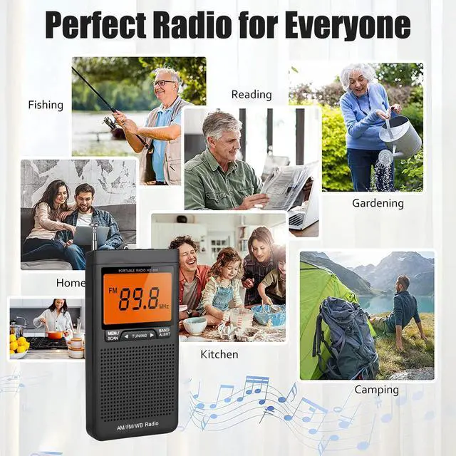 Alt view image 3 of 7 - Emergency Pocket Radio AM FM NOAA Weather Band Radio w/ Auto-Search Receiver LCD