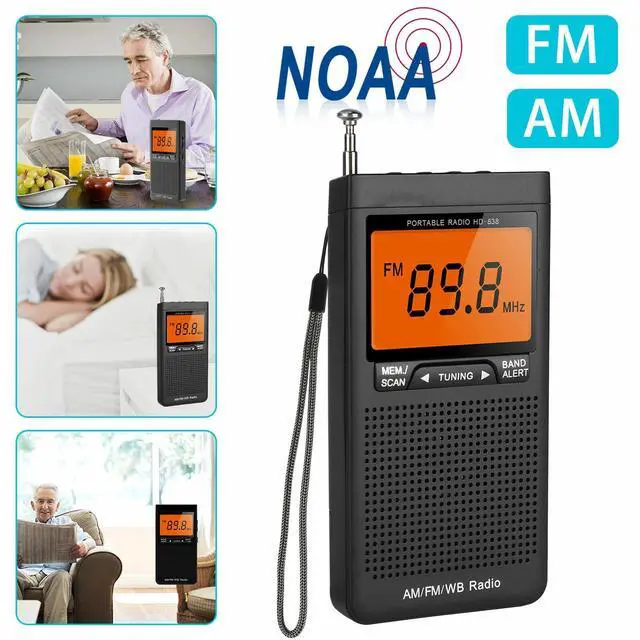 Main image of Emergency Pocket Radio AM FM NOAA Weather Band Radio w/ Auto-Search Receiver LCD