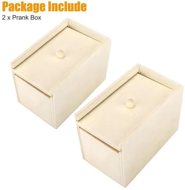 Alt view image 6 of 7 - 2X Wooden Prank Spider Scare Box Hidden in Case Trick Play Joke Scarebox Gag Toy