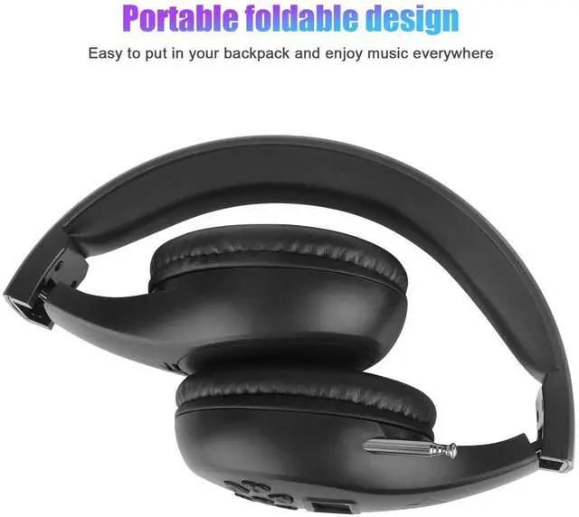 Alt view image 5 of 7 - Wireless FM Radio Headphone Foldable Over-Ear Stereo Headset Recevier Portable