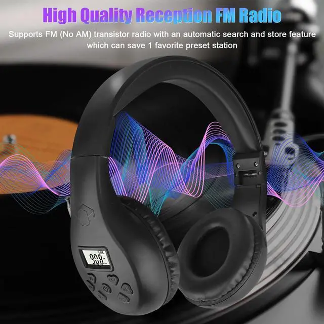 Main image of Wireless FM Radio Headphone Foldable Over-Ear Stereo Headset Recevier Portable