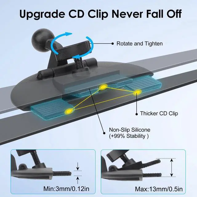 Alt view image 5 of 7 - Magsafe CD Slot Phone Holder Car CD Player Mount 360° Rotate for iPhone