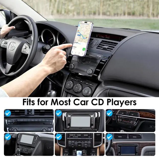 Alt view image 7 of 7 - Magsafe CD Slot Phone Holder Car CD Player Mount 360° Rotate for iPhone