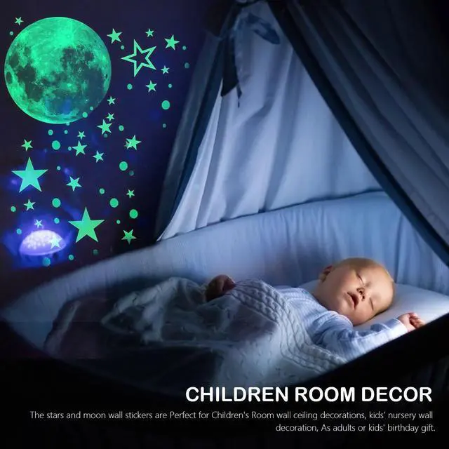 Alt view image 3 of 7 - 435Pcs Glow In The Dark Stars Moon Planet Space Wall Stickers Art Decor Luminous