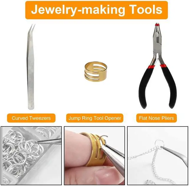 Alt view image 6 of 7 - 1200Pcs Lobster Clasp Open Jump Rings For DIY Jewelry Making Necklace Bracelet