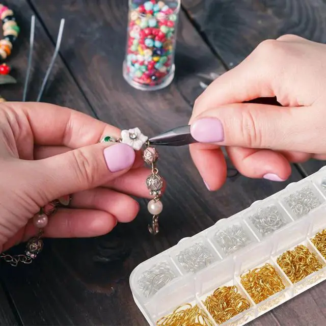 Alt view image 3 of 7 - 1200Pcs Lobster Clasp Open Jump Rings For DIY Jewelry Making Necklace Bracelet