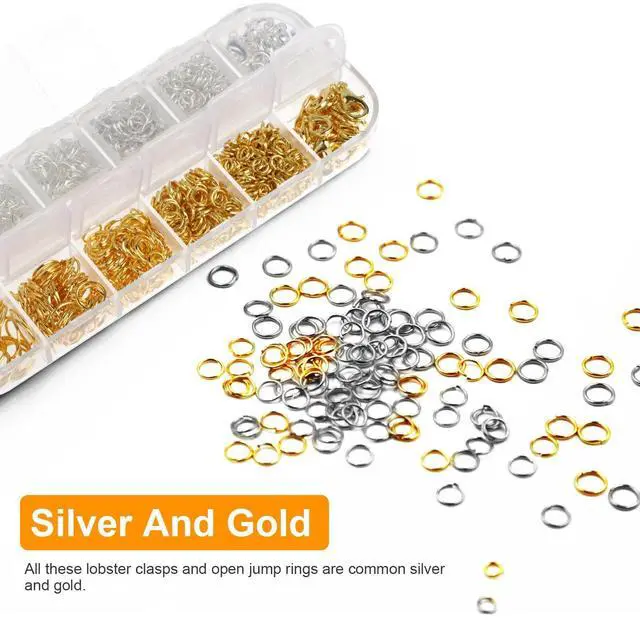 Alt view image 5 of 7 - 1200Pcs Lobster Clasp Open Jump Rings For DIY Jewelry Making Necklace Bracelet