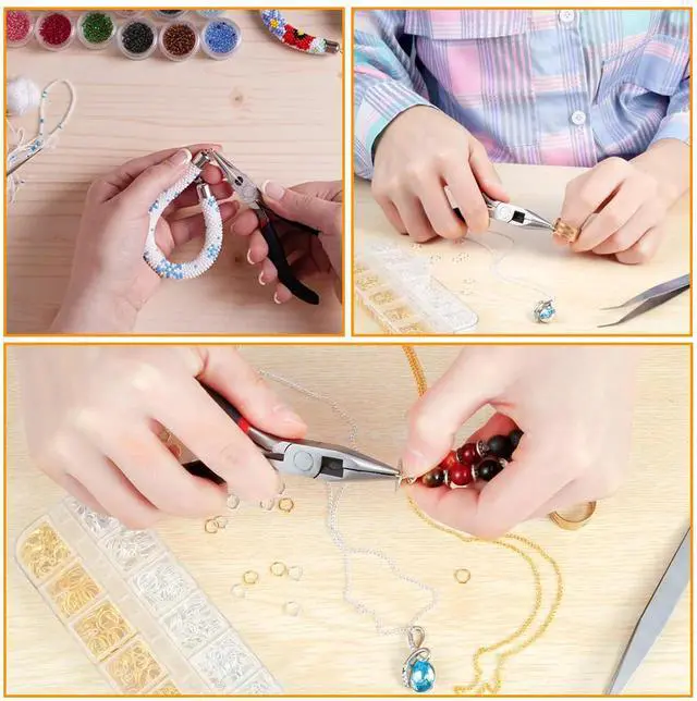 Alt view image 7 of 7 - 1200Pcs Lobster Clasp Open Jump Rings For DIY Jewelry Making Necklace Bracelet