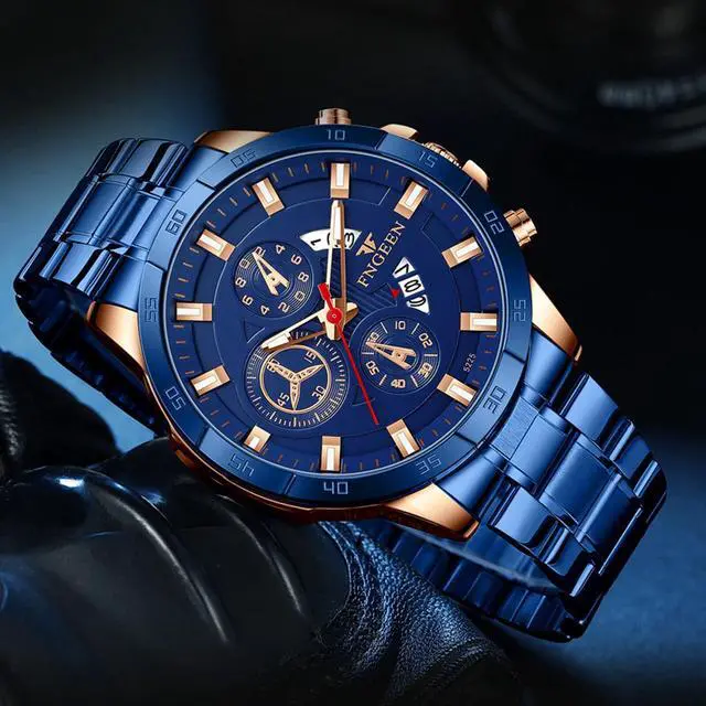 Alt view image 5 of 6 - Waterproof Men Watch Stainless Steel Quartz Classic Business Luminous Wristwatch