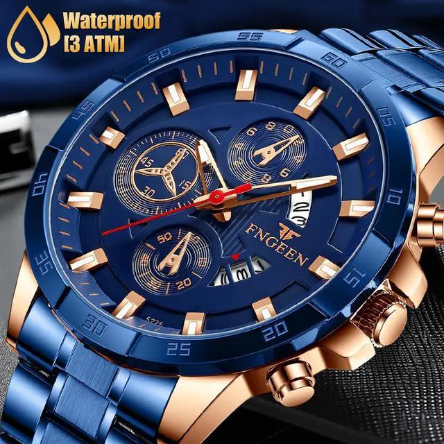 Main image of Waterproof Men Watch Stainless Steel Quartz Classic Business Luminous Wristwatch