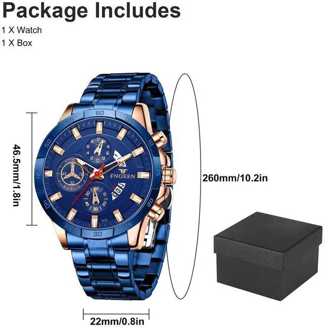 Alt view image 2 of 6 - Waterproof Men Watch Stainless Steel Quartz Classic Business Luminous Wristwatch