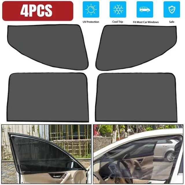 Main image of 4PCS Car Side Window Sun Shade Cover Visor Mesh Shield UV Block Sunshade Screen
