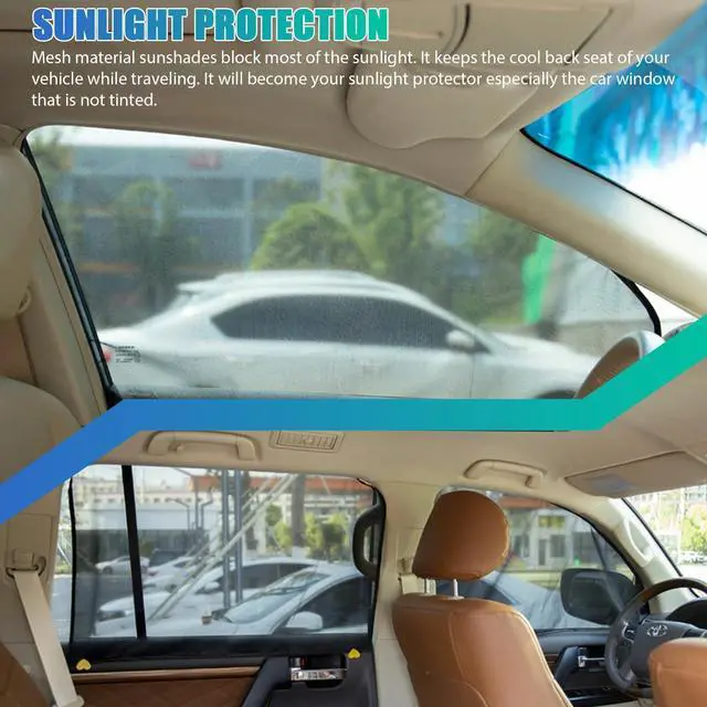 Alt view image 5 of 7 - 4PCS Car Side Window Sun Shade Cover Visor Mesh Shield UV Block Sunshade Screen