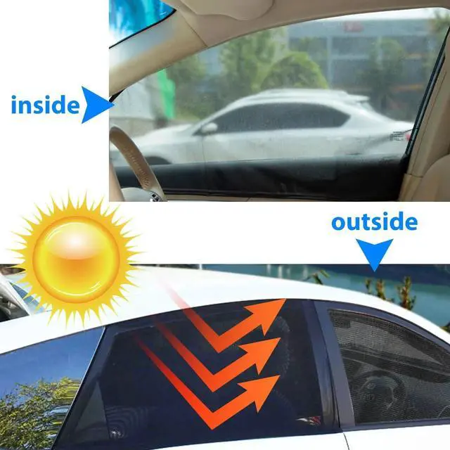 Alt view image 2 of 7 - 4PCS Car Side Window Sun Shade Cover Visor Mesh Shield UV Block Sunshade Screen