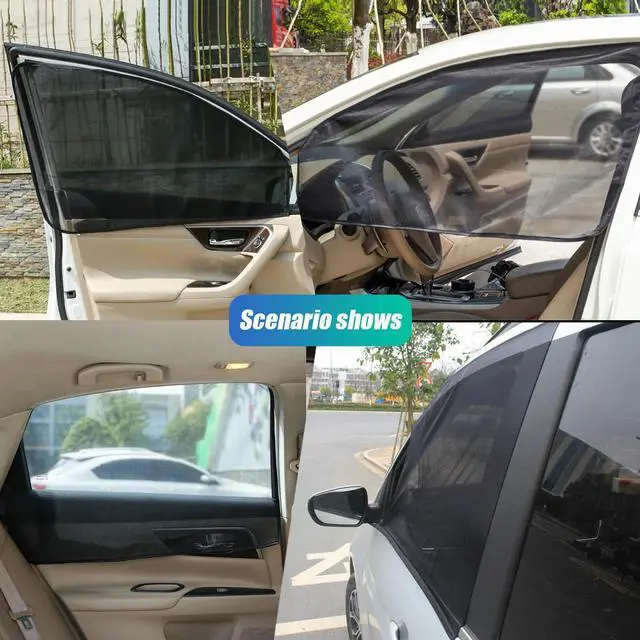 Alt view image 6 of 7 - 4PCS Car Side Window Sun Shade Cover Visor Mesh Shield UV Block Sunshade Screen