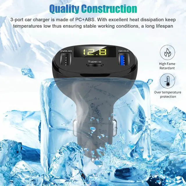 Alt view image 5 of 7 - Dual USB PD Type-C Car Charger Fast Charge Adapter For iPhone 14 13 12 Pro Max