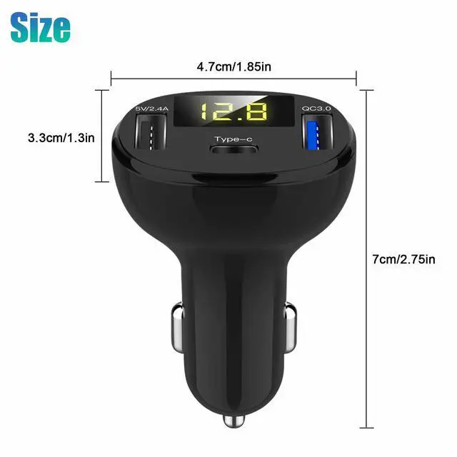 Alt view image 7 of 7 - Dual USB PD Type-C Car Charger Fast Charge Adapter For iPhone 14 13 12 Pro Max