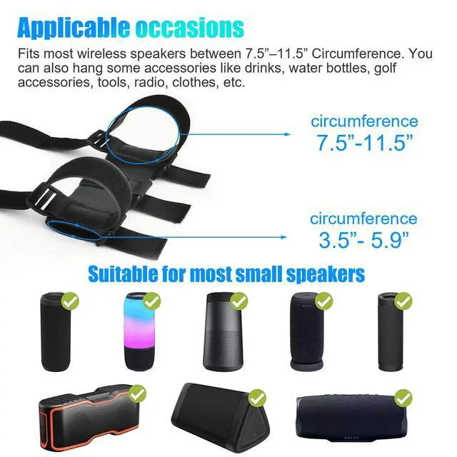 Alt view image 2 of 7 - Portable Bike Speaker Mount Handlebar Sound Bar Bicycle Holder Straps Adjustable