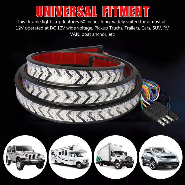 Alt view image 3 of 7 - 60" Inch Truck Tailgate LED Light Bar Brake Reverse Turn Signal Stop Tail Strip