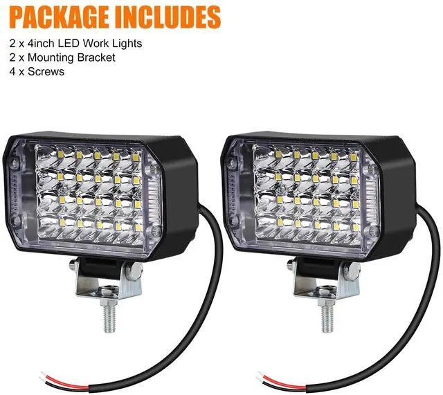 Alt view image 7 of 7 - 2x 4inch 800W LED Work Lights Bar Spot Pods Fog Lamp Offroad Driving Truck ATV
