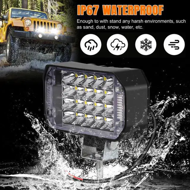 Alt view image 4 of 7 - 2x 4inch 800W LED Work Lights Bar Spot Pods Fog Lamp Offroad Driving Truck ATV