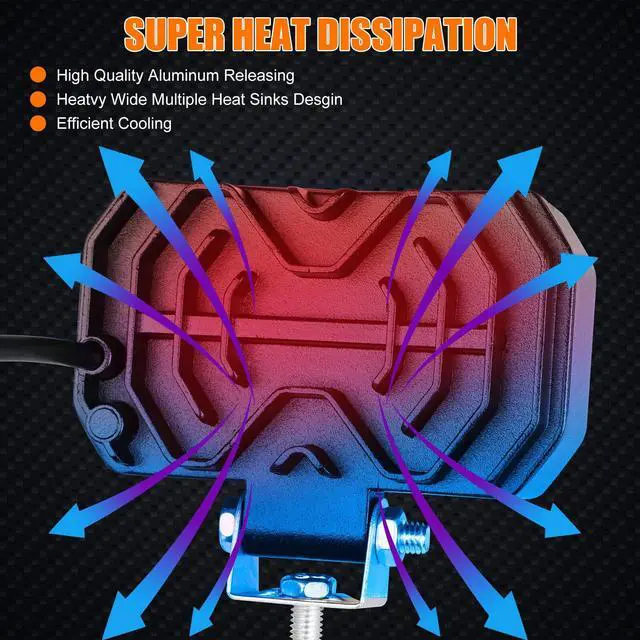 Alt view image 3 of 7 - 2x 4inch 800W LED Work Lights Bar Spot Pods Fog Lamp Offroad Driving Truck ATV