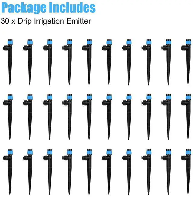 Alt view image 7 of 7 - 30Pcs Drip Irrigation Emitter 1/4" Garden Drip Watering System 360° Adjustable