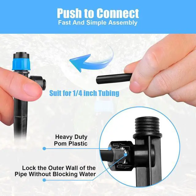 Alt view image 3 of 7 - 30Pcs Drip Irrigation Emitter 1/4" Garden Drip Watering System 360° Adjustable