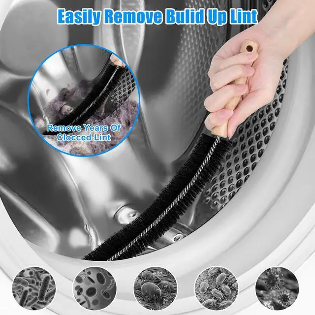 Alt view image 3 of 7 - 2pcs Dryer Vent Cleaner kit Lint Remover Cleaning Brush Vacuum Hose Attachment
