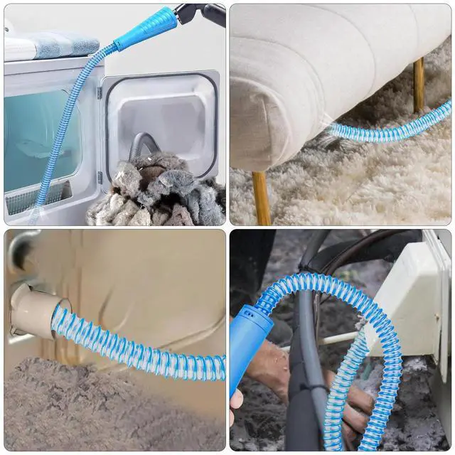 Alt view image 5 of 7 - 2pcs Dryer Vent Cleaner kit Lint Remover Cleaning Brush Vacuum Hose Attachment