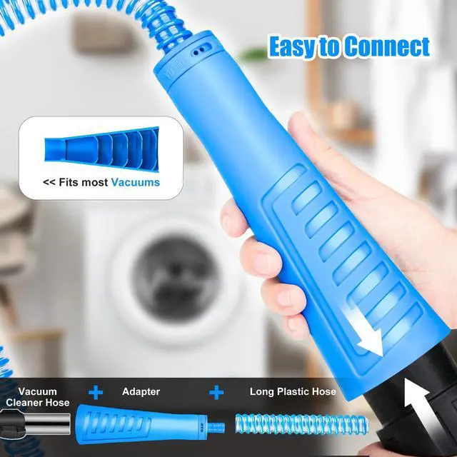 Alt view image 6 of 7 - 2pcs Dryer Vent Cleaner kit Lint Remover Cleaning Brush Vacuum Hose Attachment