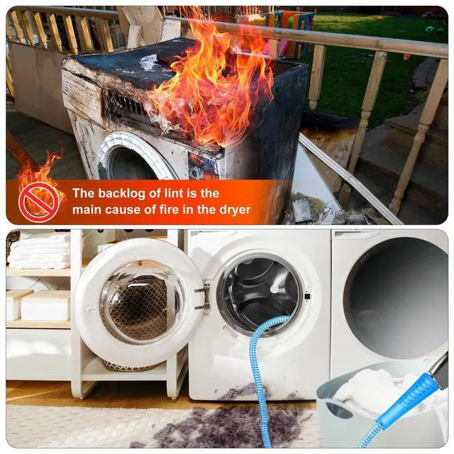 Alt view image 4 of 7 - 2pcs Dryer Vent Cleaner kit Lint Remover Cleaning Brush Vacuum Hose Attachment