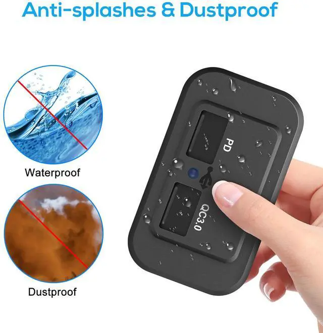 Alt view image 5 of 7 - 2PCS Car Charger Outlet Socket, Dual USB QC3.0 & PD Quick Charge, for RV Marine