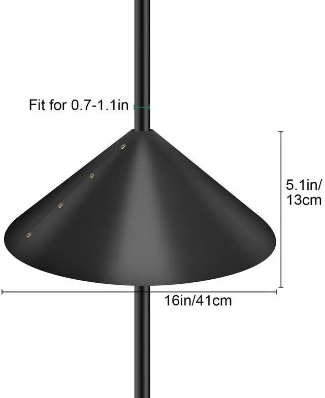 Alt view image 2 of 7 - 16" Weatherproof Squirrel Baffle for Outdoor Bird Feeders for Garden Pole Guard
