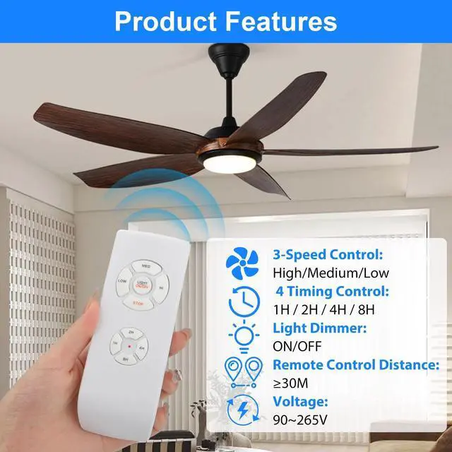 Alt view image 5 of 7 - 2x Universal Ceiling Fan Lamp Light Remote Control Receiver Kit Timing Wireless