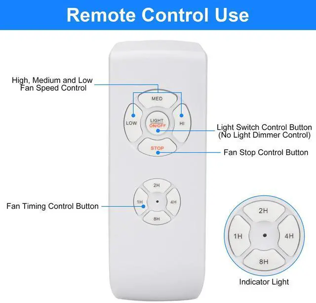 Alt view image 4 of 7 - 2x Universal Ceiling Fan Lamp Light Remote Control Receiver Kit Timing Wireless