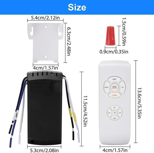 Alt view image 7 of 7 - 2x Universal Ceiling Fan Lamp Light Remote Control Receiver Kit Timing Wireless