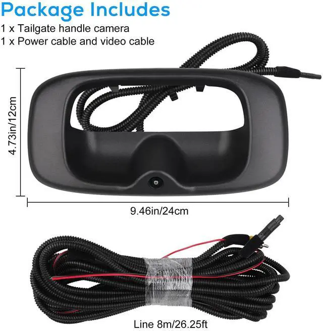 Alt view image 7 of 7 - Rear Tailgate Handle Backup Camera for Chevrolet Silverado/GMC Sierra 1999-2006