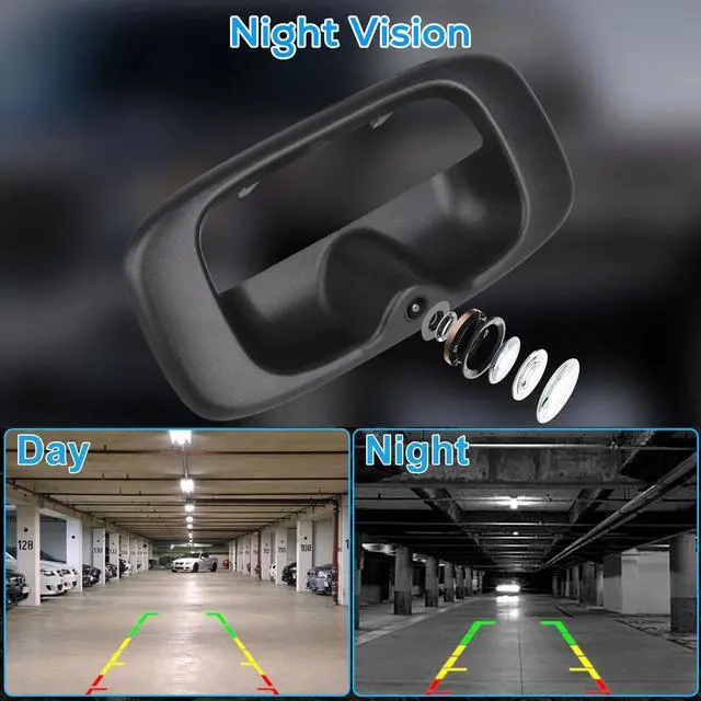 Alt view image 5 of 7 - Rear Tailgate Handle Backup Camera for Chevrolet Silverado/GMC Sierra 1999-2006