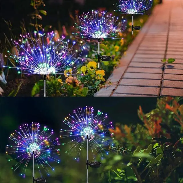Main image of 480 LED Solar Firework Lights 8 Modes Outdoor Path Lawn Garden Yard Decor Lamp