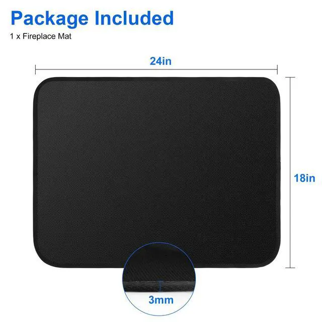 Alt view image 7 of 7 - 24x18in Under Grill Mat Fireproof Mat for Outdoor Tabletop Grill Deck Protector