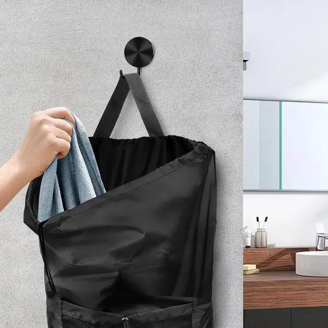 Alt view image 5 of 7 - Heavy Duty Backpack Laundry Bag, Clothes Hamper with Shoulder Straps Mesh Pocket