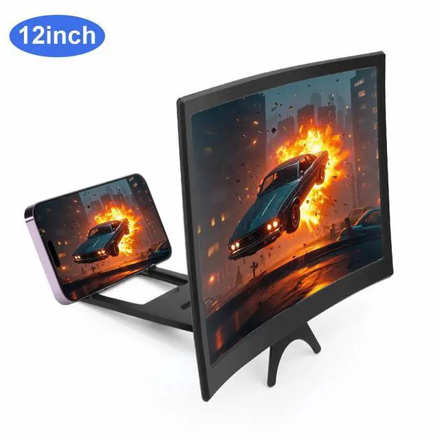 Main image of 12" Curved Screen Mobile Phone Amplifier Eye Protection 3D Screen Magnifier