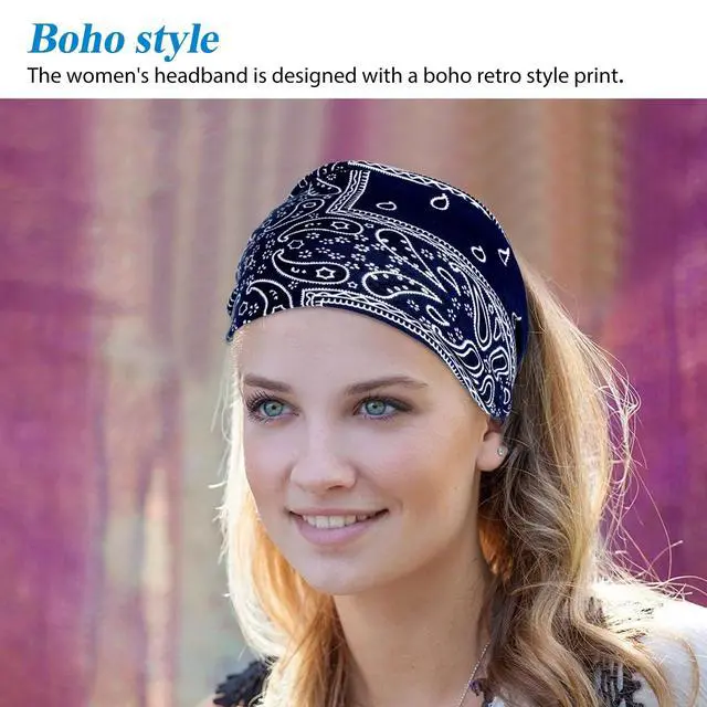 Alt view image 3 of 7 - 3pcs Boho Headbands Hair Bands Leopard Knotted Turban Wraps Stripe Cloth Elegant