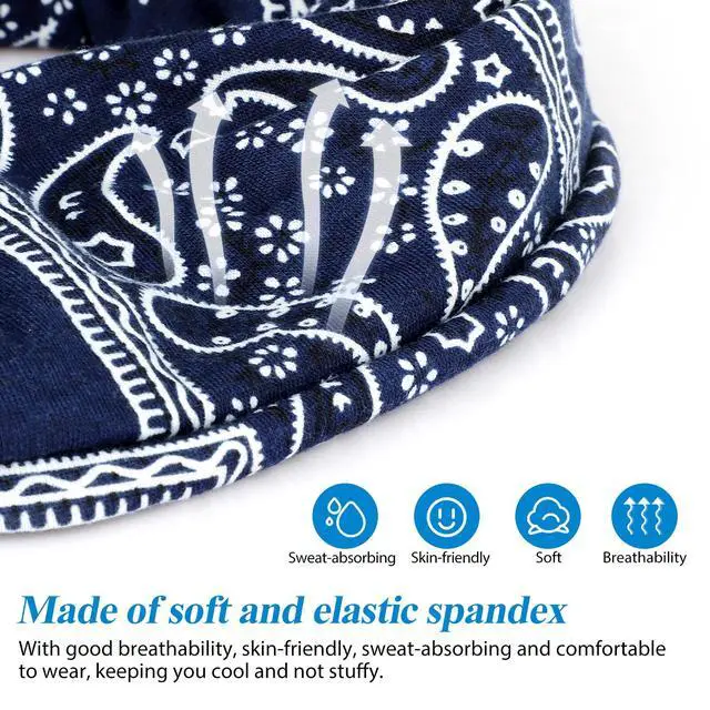 Alt view image 2 of 7 - 3pcs Boho Headbands Hair Bands Leopard Knotted Turban Wraps Stripe Cloth Elegant