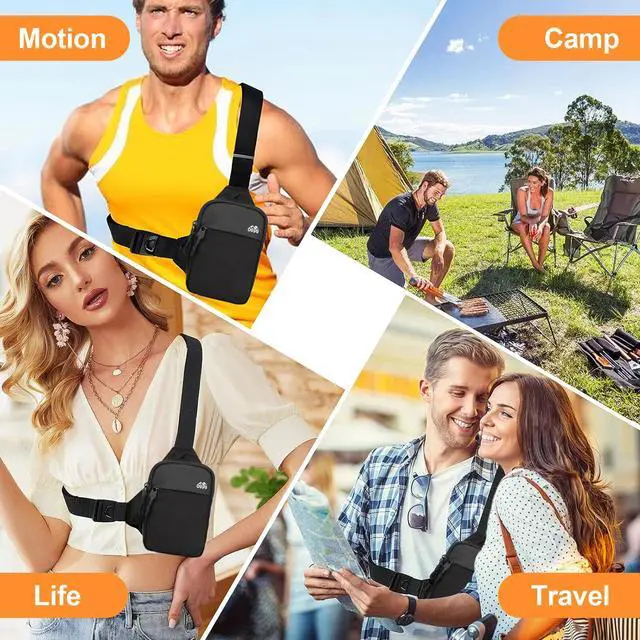 Alt view image 6 of 7 - Men Women Sling Bag Cross Body Handbag Chest Shoulder Backpack Travel Waterproof