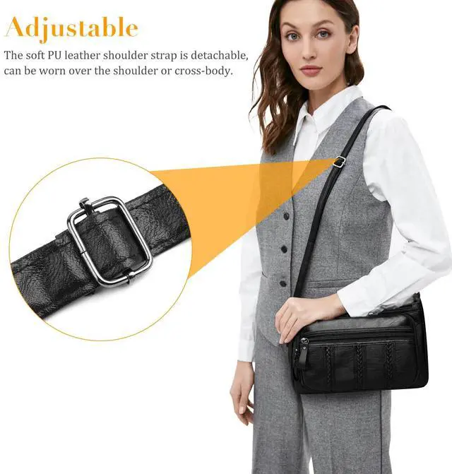 Alt view image 3 of 7 - Women Shoulder Handbag Cross Body Pouch Bag Leather Cell Phone Purse Wallet Case